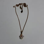 Courreges White Gold-tone Pearl and Rhinestone Necklace