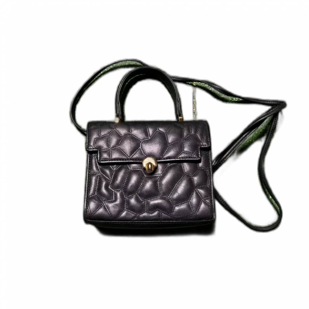 Charles Jourdan Sac bandoulière vintage en cuir noir