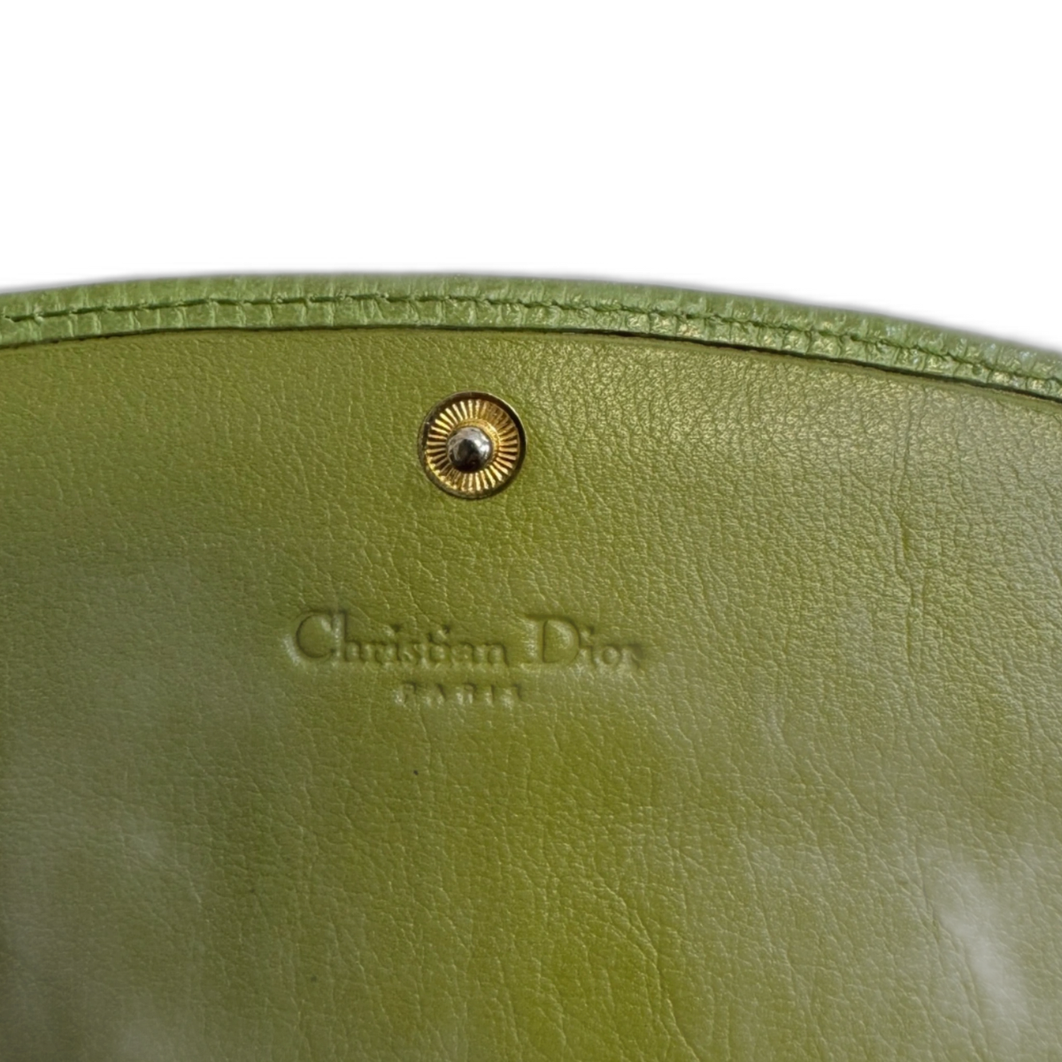 DIOR Portefeuille long Dior vert clair avec logo CD cuir grainé