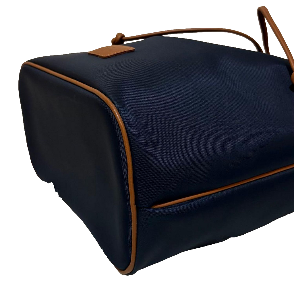COURRÈGES Sac noé bucket bag bleu marine / camel (avec dustbag)