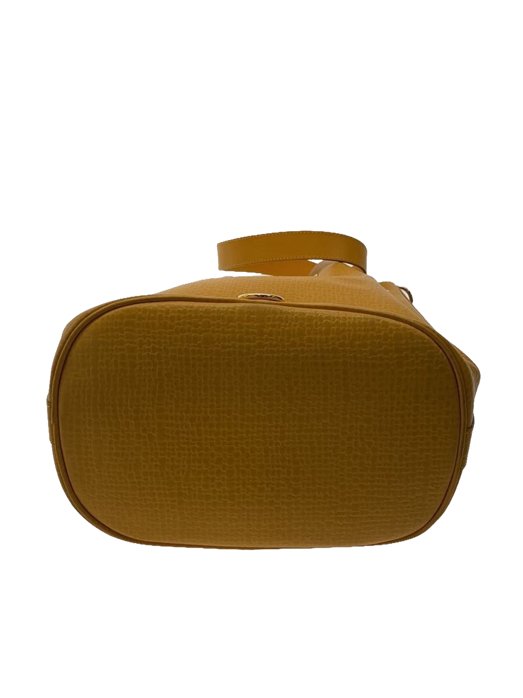 COURRÈGES Sac noé bucket bag cuir jaune moutarde