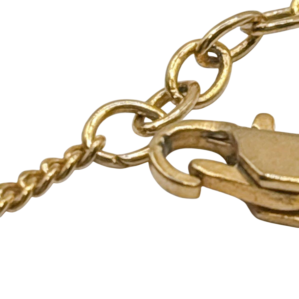 Courreges Gold Tone AC Logo Pendant Necklace