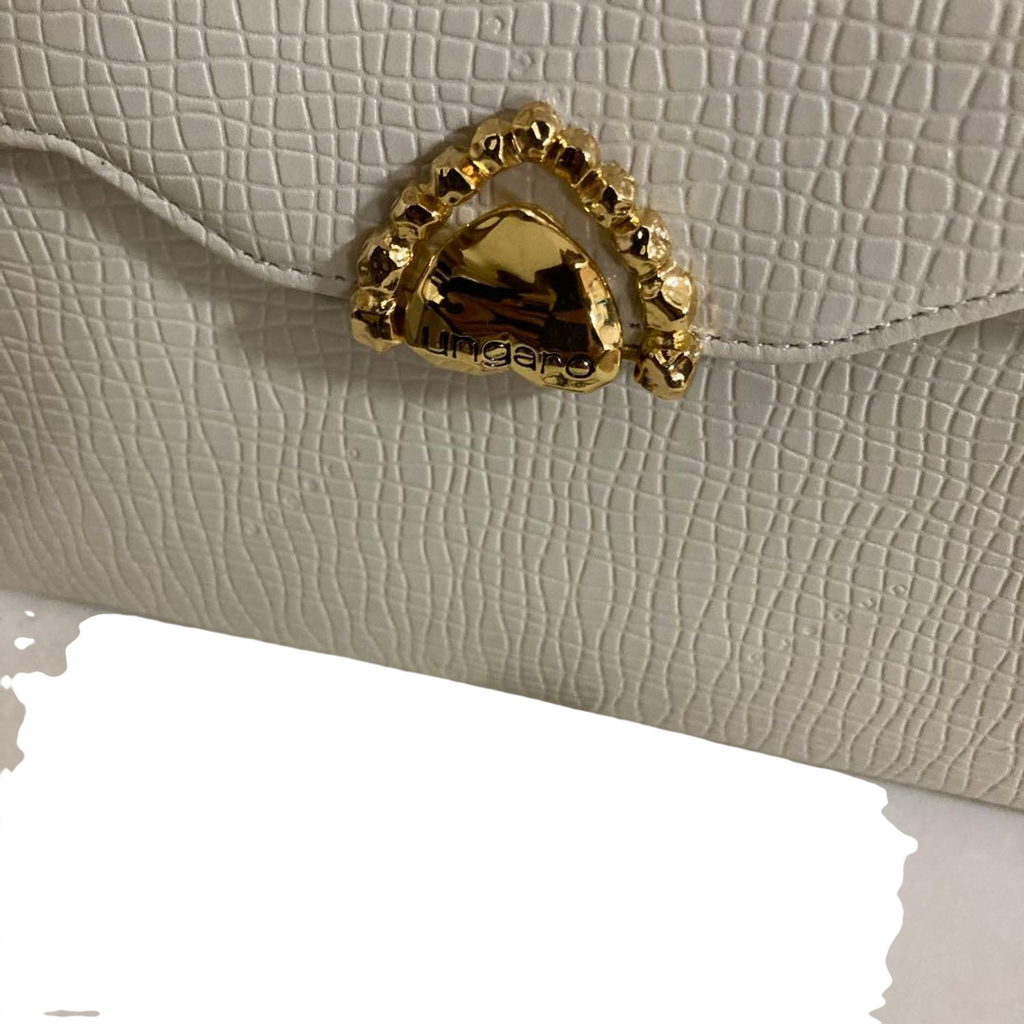 Ungaro Cream Leather Top Handle Bag
