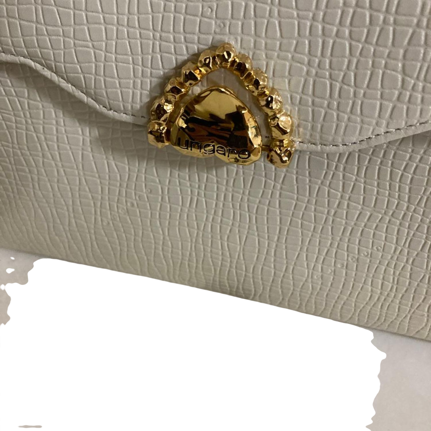 Ungaro Cream Leather Top Handle Bag