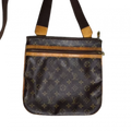 LOUIS VUITTON Pochette Bosphore plate, double zip, bandoulière toile