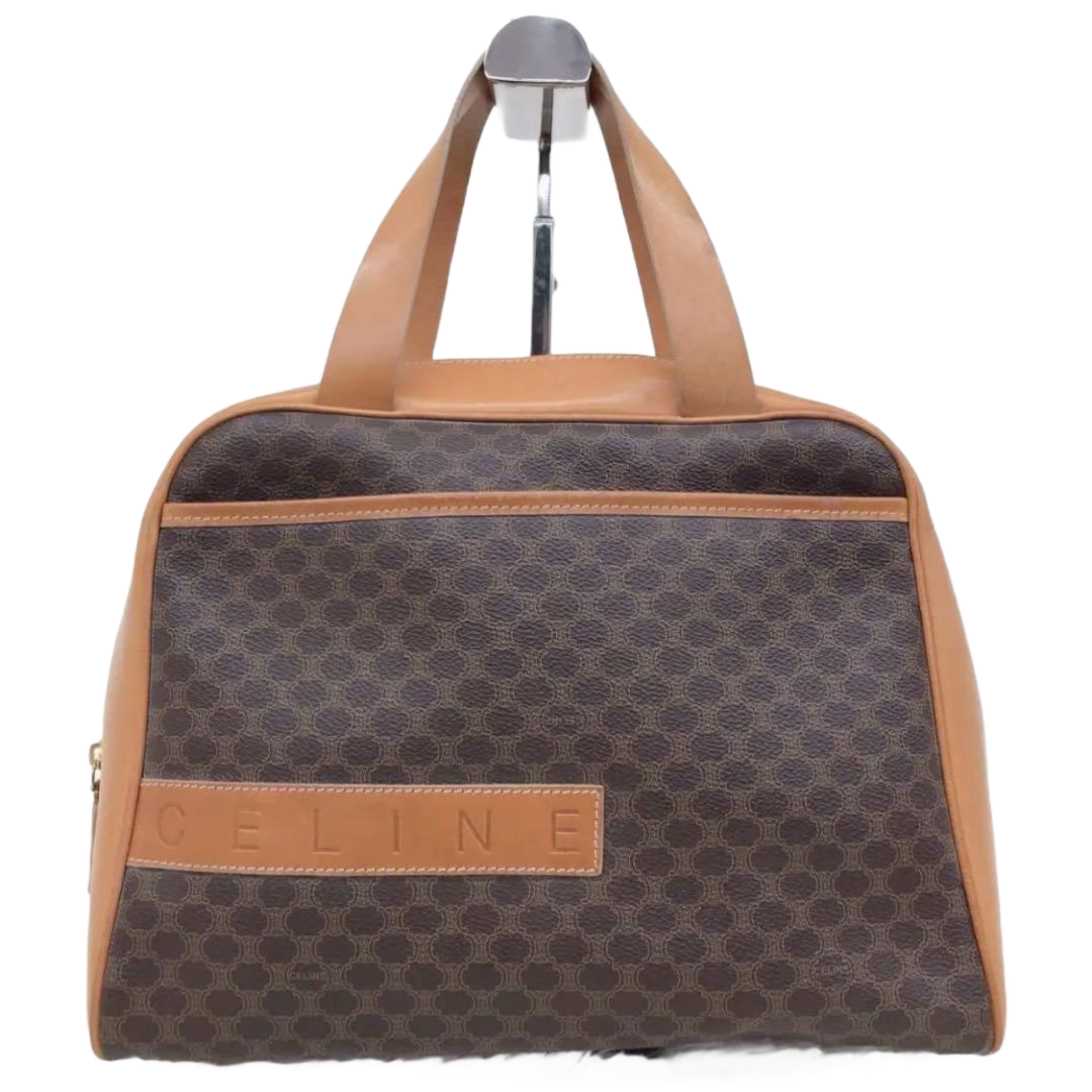 CELINE sac boston motif Macadam & logo cuir