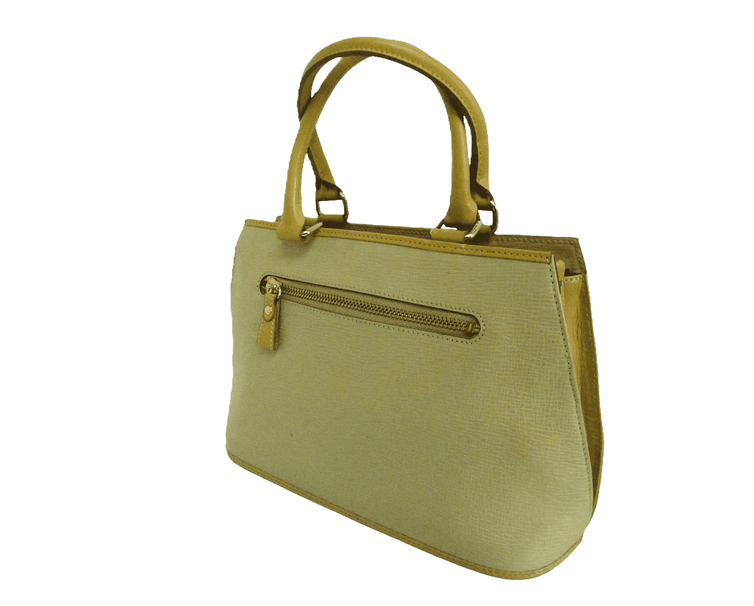 Nina Ricci Handbag Beige Textured Leather Vintage Top Handle Bag