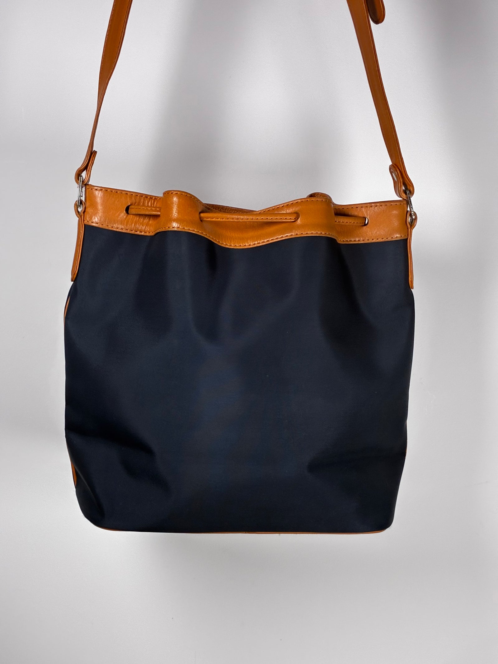 Courreges navy leather bag