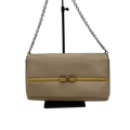 SALVATORE FERRAGAMO Sac pochette chaîne cuir saffiano beige nœud Vara