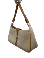 Ungaro Beige Canvas & Leather Shoulder Bag