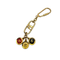 Courreges Keychain Gold Vintage AC Logo Enamel Charms Italy
