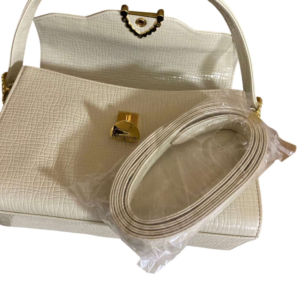 Ungaro Cream Leather Top Handle Bag