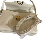 Ungaro Cream Leather Top Handle Bag