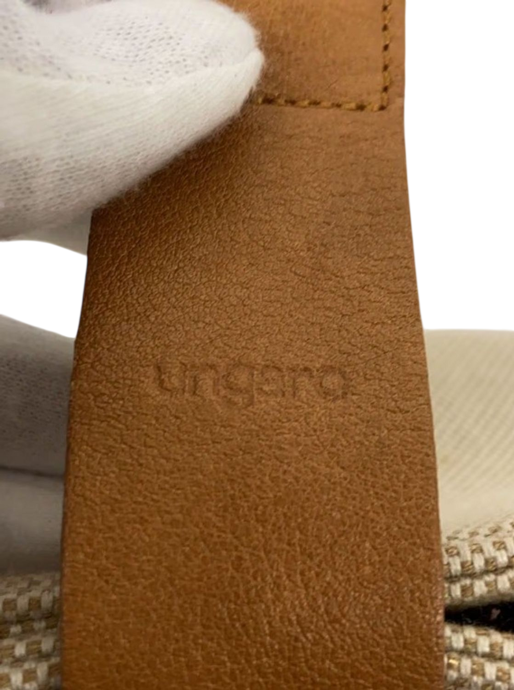 Ungaro Beige Canvas & Leather Shoulder Bag