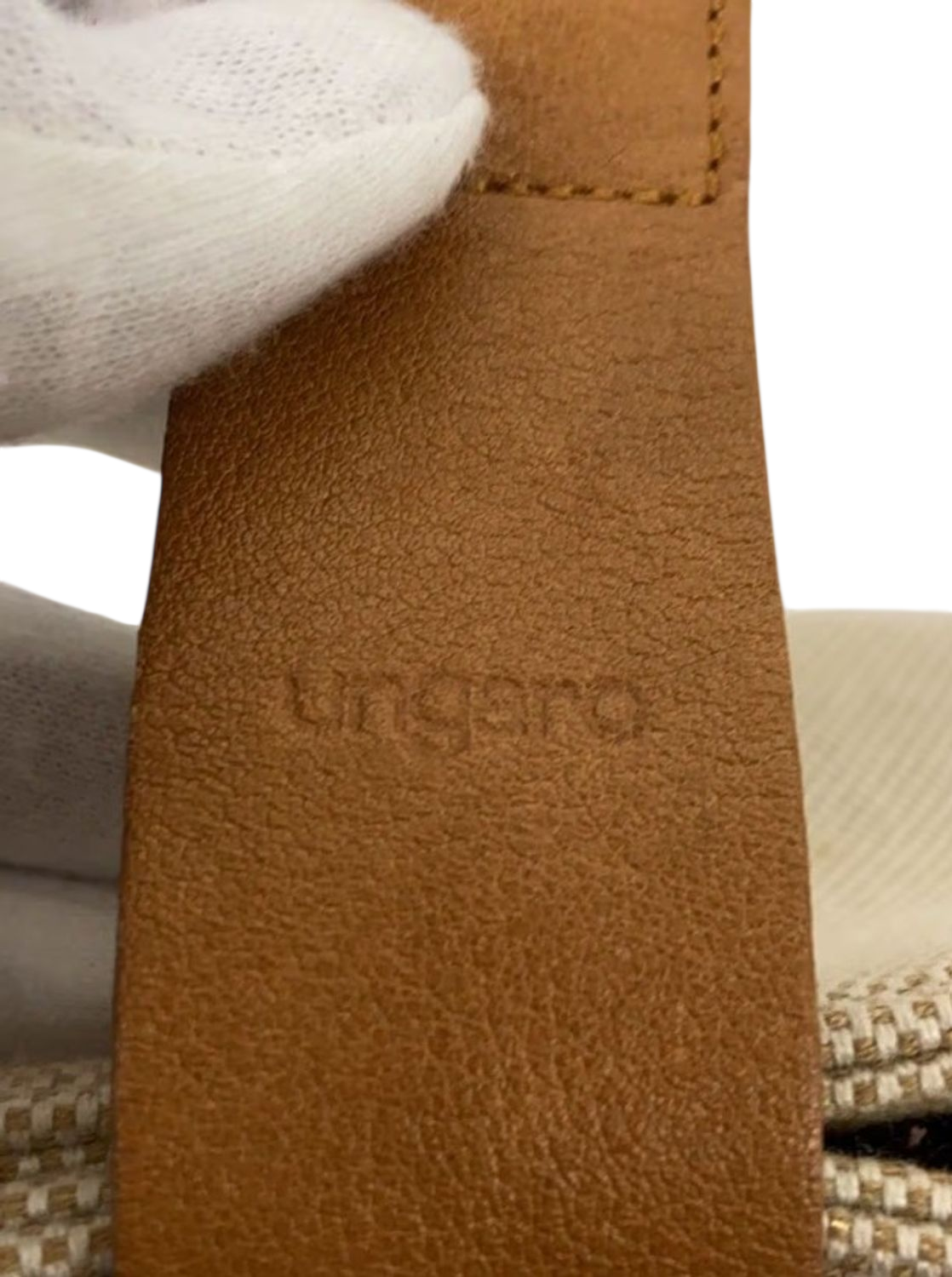 Ungaro Beige Canvas & Leather Shoulder Bag