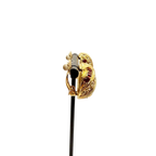 Monet Gold Tone Clip-On Earrings with Red and Clear Rhinestones
