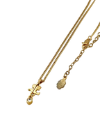 Courrèges Gold-Tone Logo Charm Necklace with Crystal