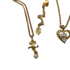 Lotx2 Collier Courreges (logo ac et perle) et Nina Ricci (coeur et logo nr argent)