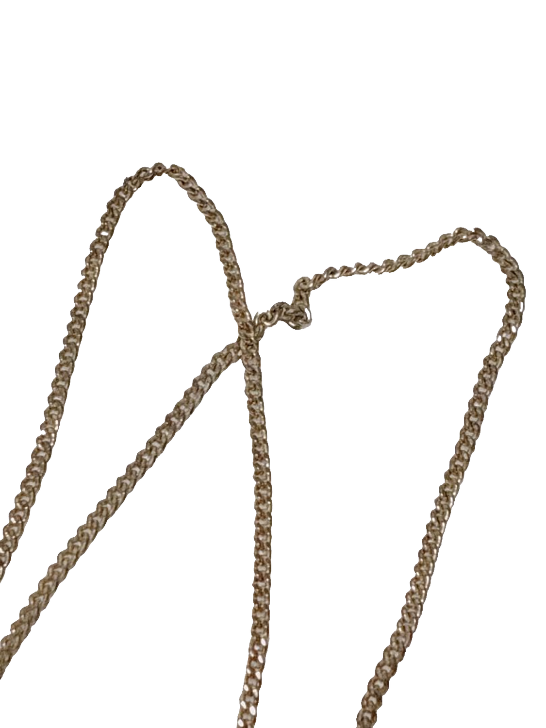 Courrèges Necklace Gold Silver Rhinestone AC Logo Pendant Vintage Adjustable