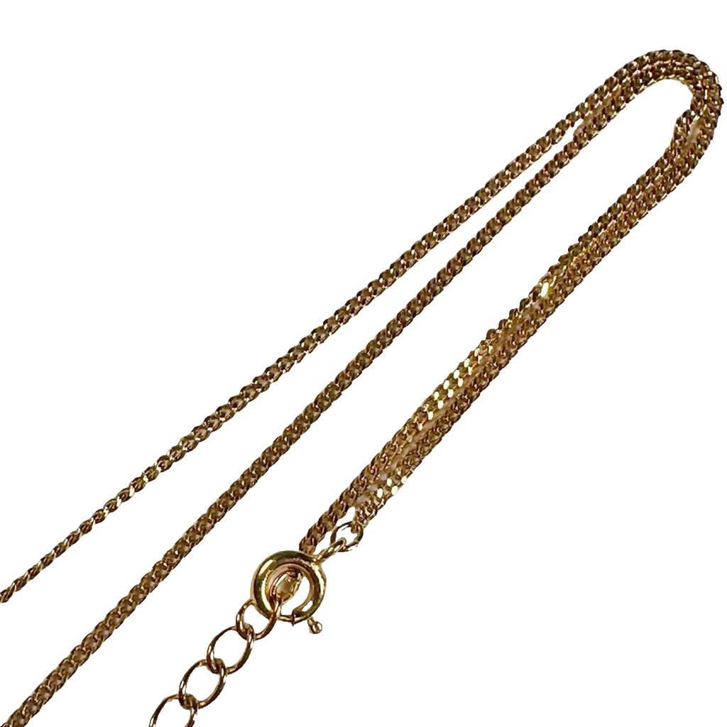 Courreges Necklace Gold Heart Pendant Rhinestone Logo Chain Vintage