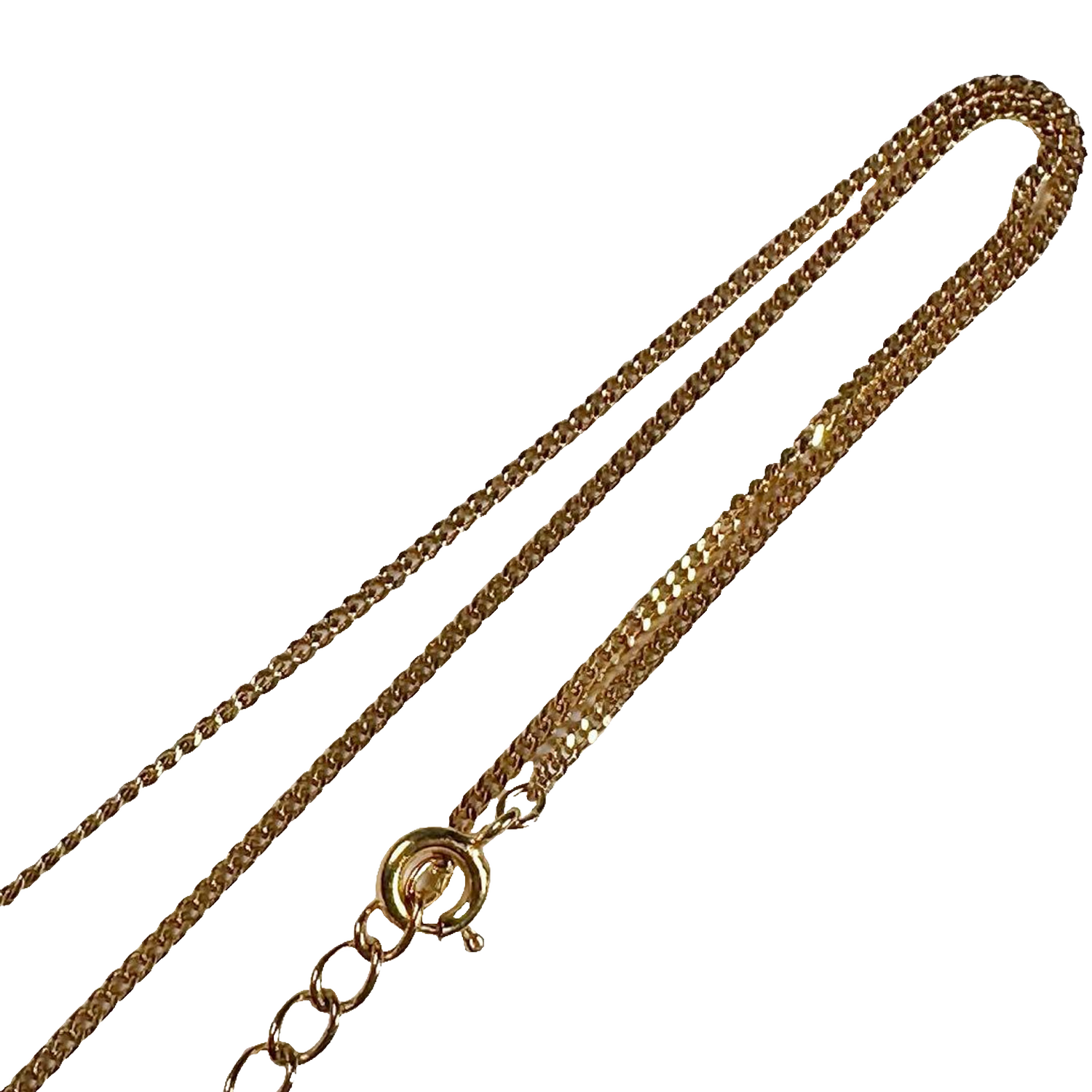 Courreges Necklace Gold Heart Pendant Rhinestone Logo Chain Vintage