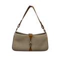 Ungaro Beige Canvas & Leather Shoulder Bag