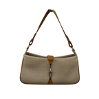 Ungaro Beige Canvas & Leather Shoulder Bag