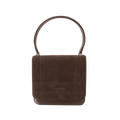 COURRÈGES Sac à main cuir suédé MARRON petit femme forme carrée