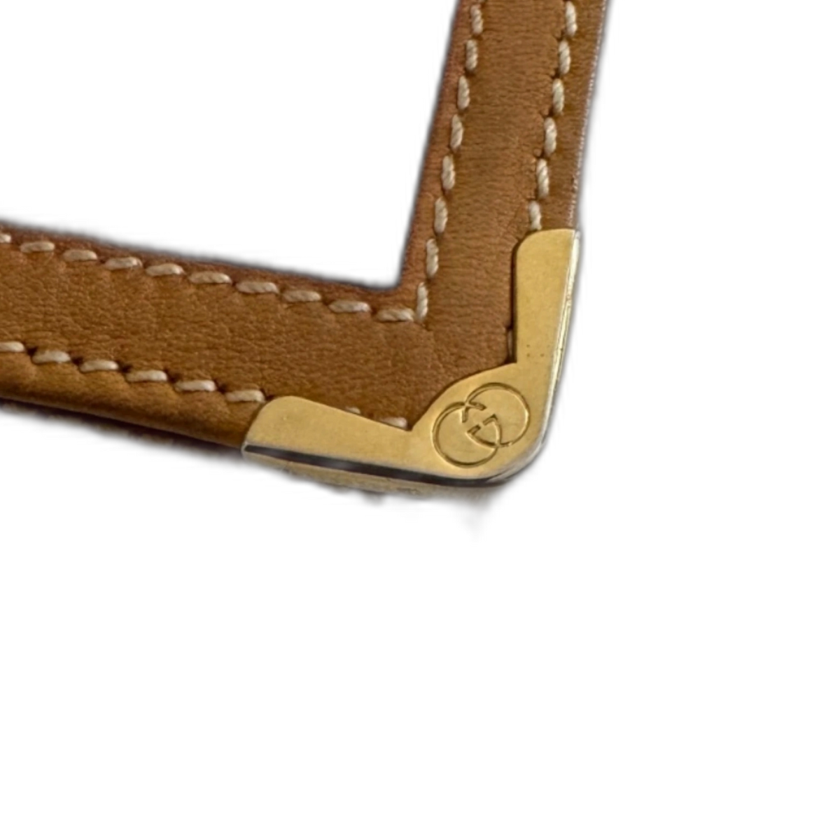 GUCCI Portefeuille Gucci Monogram GG et cuir vachette or