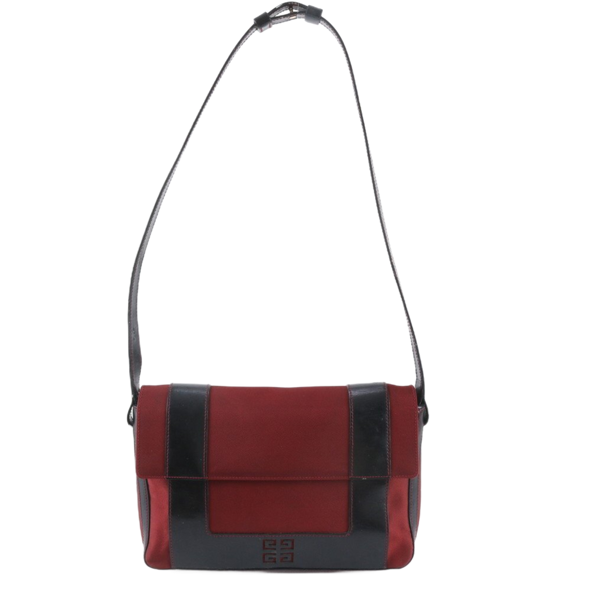 GIVENCHY Sac bandoulière en cuir et toile rouge et noir