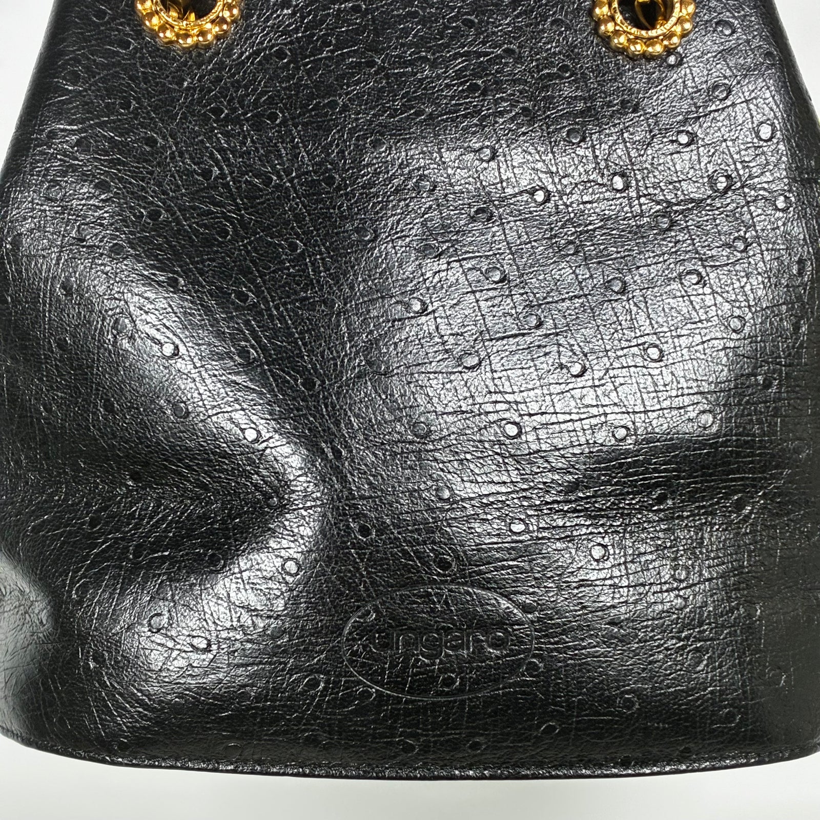Emanuel Ungaro Ostrich Effect Leather Tote Bag