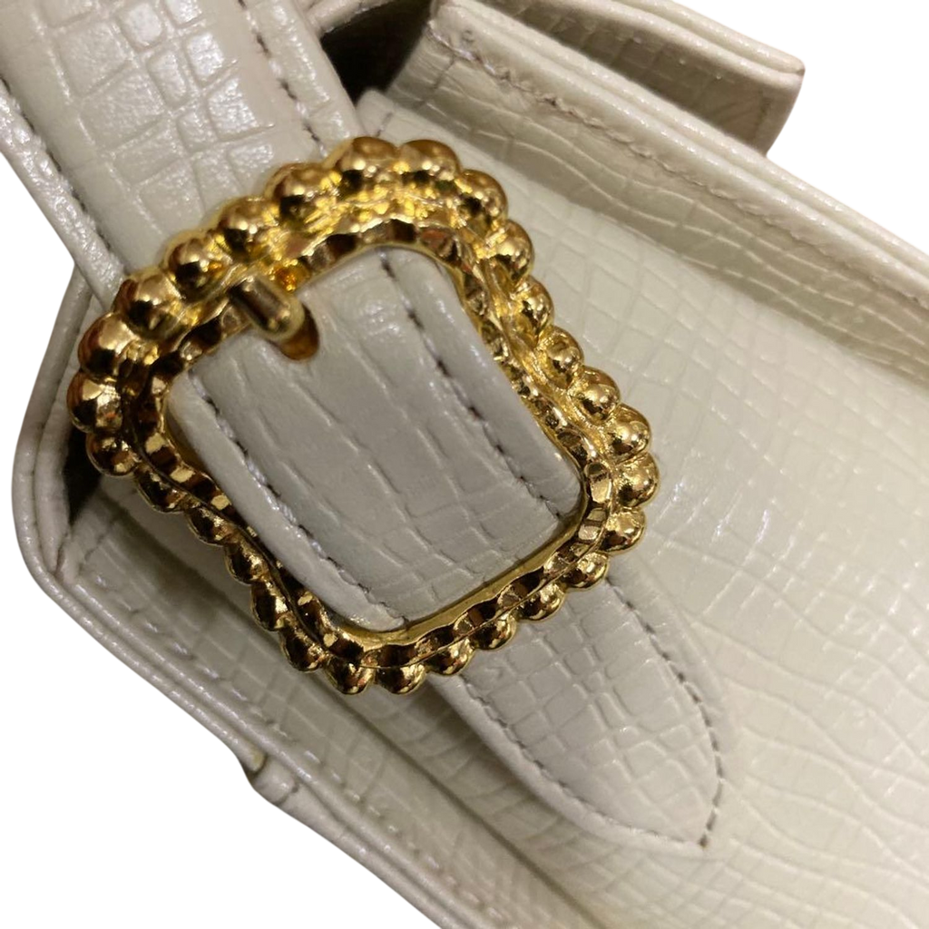 Ungaro Cream Leather Top Handle Bag