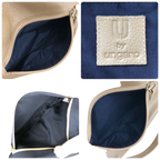 UNGARO Grand sac souple cuir grainé beige taupe logo U