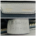 CELINE Trapeze Handbag Beige Leather Grey Suede
