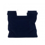 COURRÈGES sac velour bleu marine anse carré