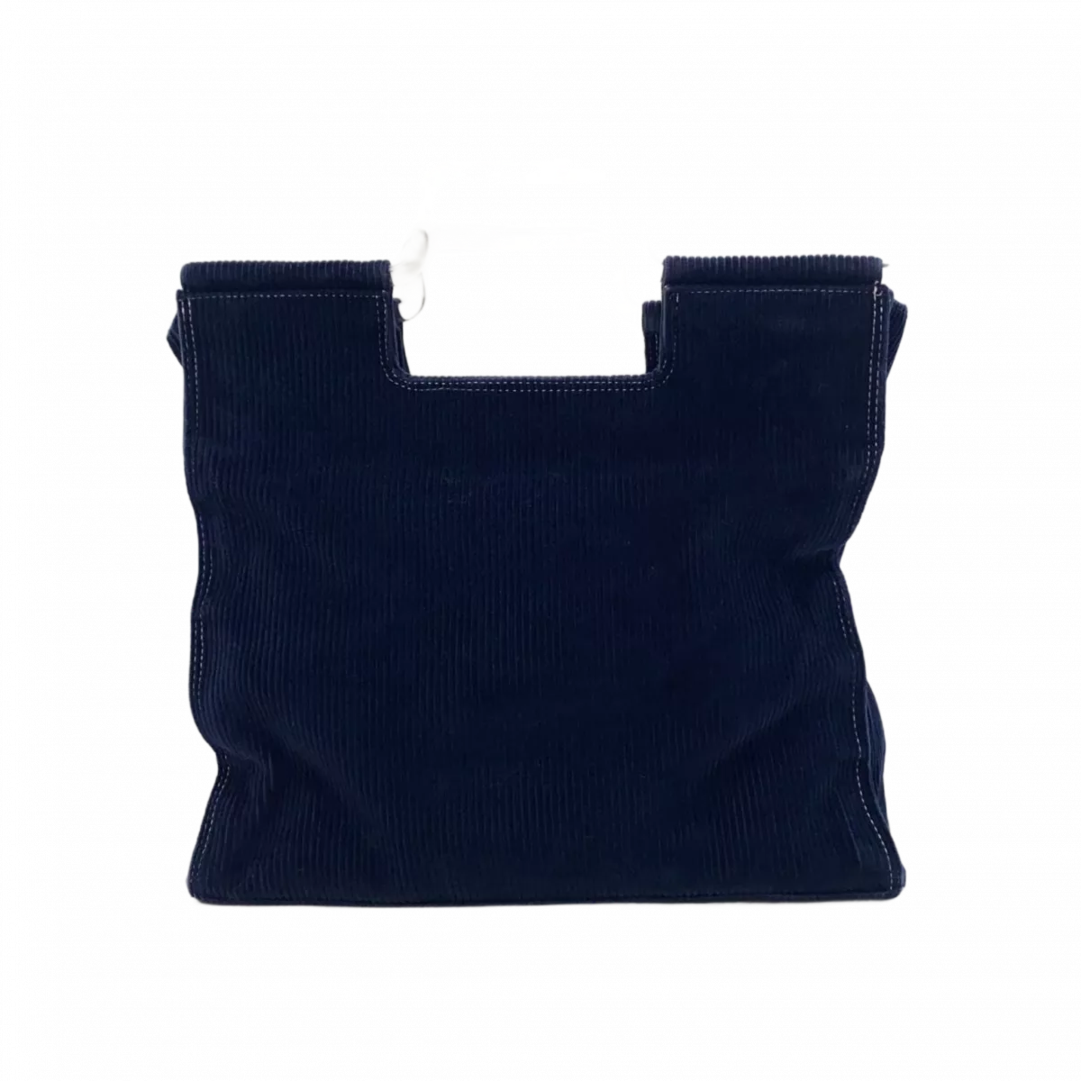 COURRÈGES sac velour bleu marine anse carré