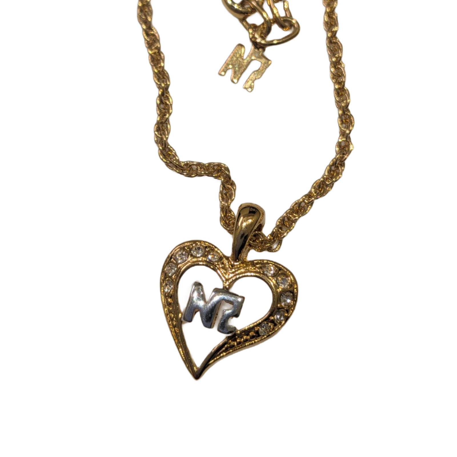 Lotx2 Collier Courreges (logo ac et perle) et Nina Ricci (coeur et logo nr argent)