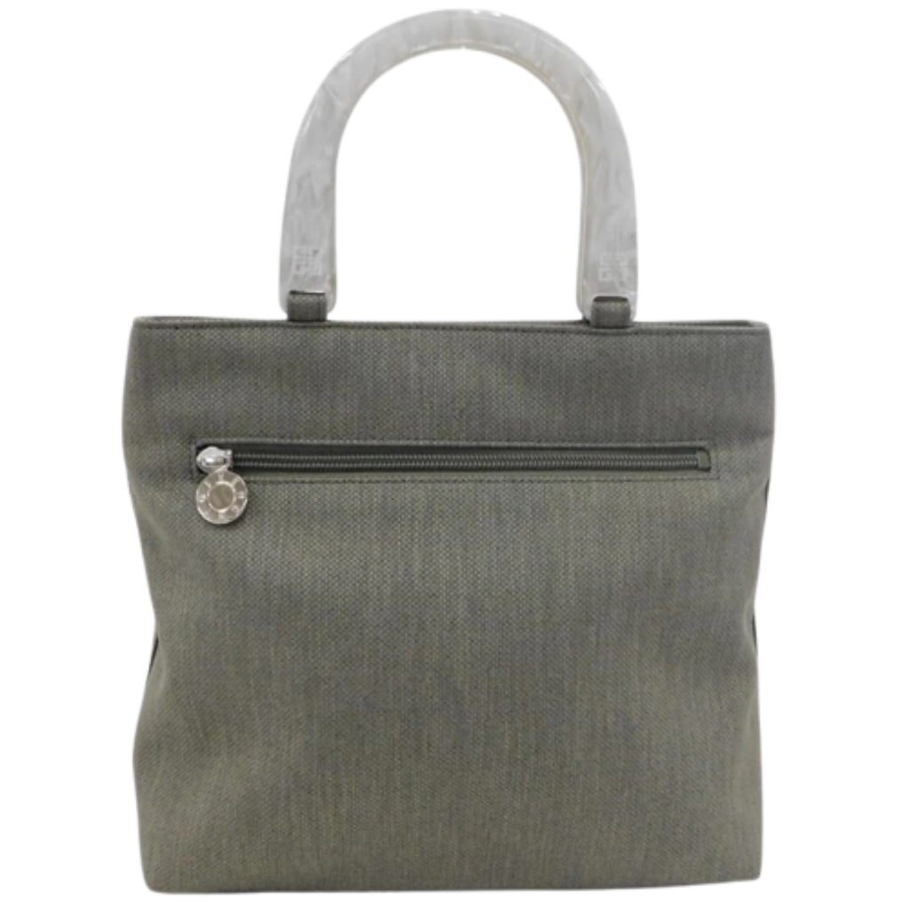 GIVENCHY Sac à main comme neuf, toile kaki anse blanche