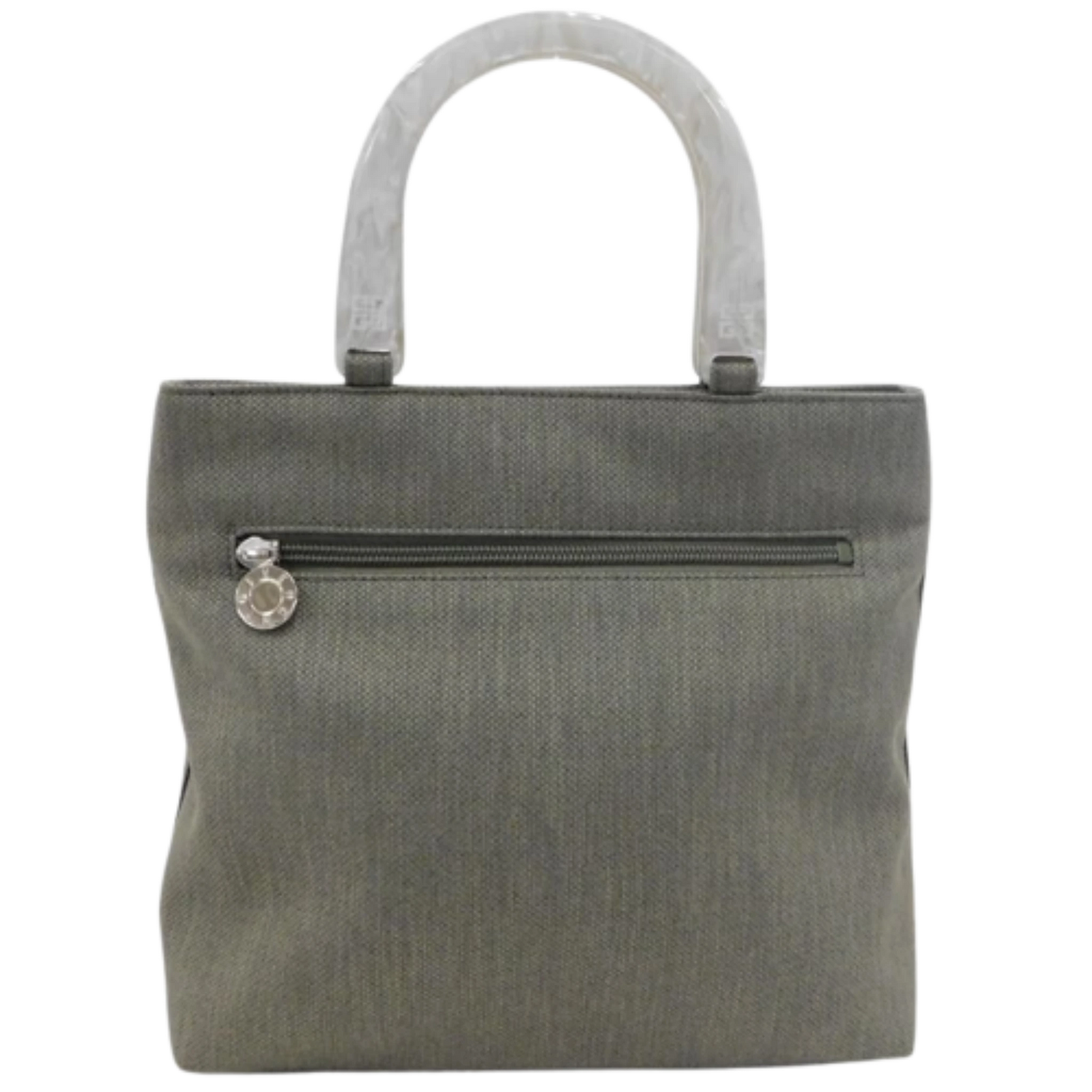 GIVENCHY Sac à main comme neuf, toile kaki anse blanche