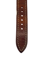 HERMÈS Paris Montre Kelly II acier cadran blanc chiffres arabes double tour cuir marron