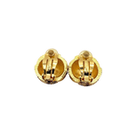 Monet Gold Tone Clip-On Earrings with Red and Clear Rhinestones