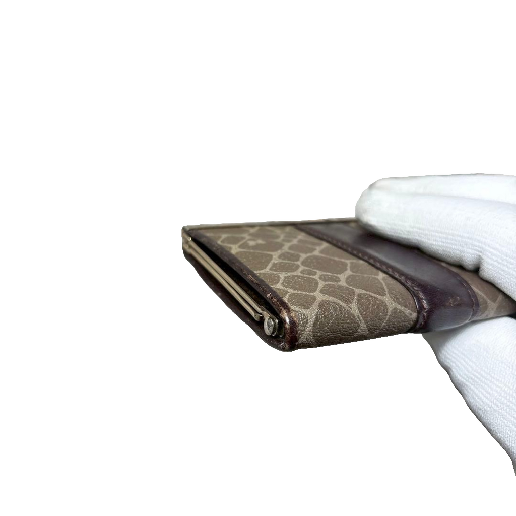 Nina Ricci Coin Purse Brown Vintage Clasp Wallet Leather
