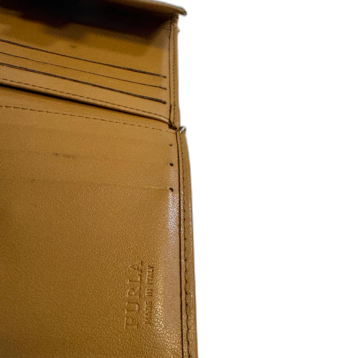 Autre Portefeuille Furla marron camel logo F argenté