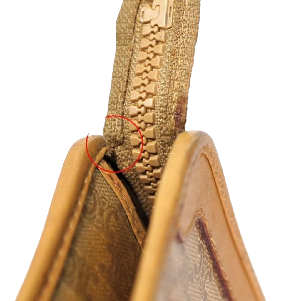 Celine Macadam Monogram Coated Canvas Leather Trim Clutch Bag Pouch