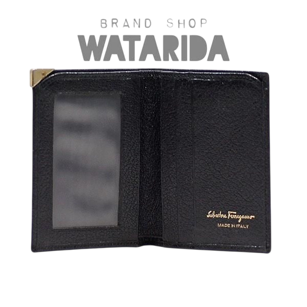 Salvatore Ferragamo Black Leather Bifold Wallet