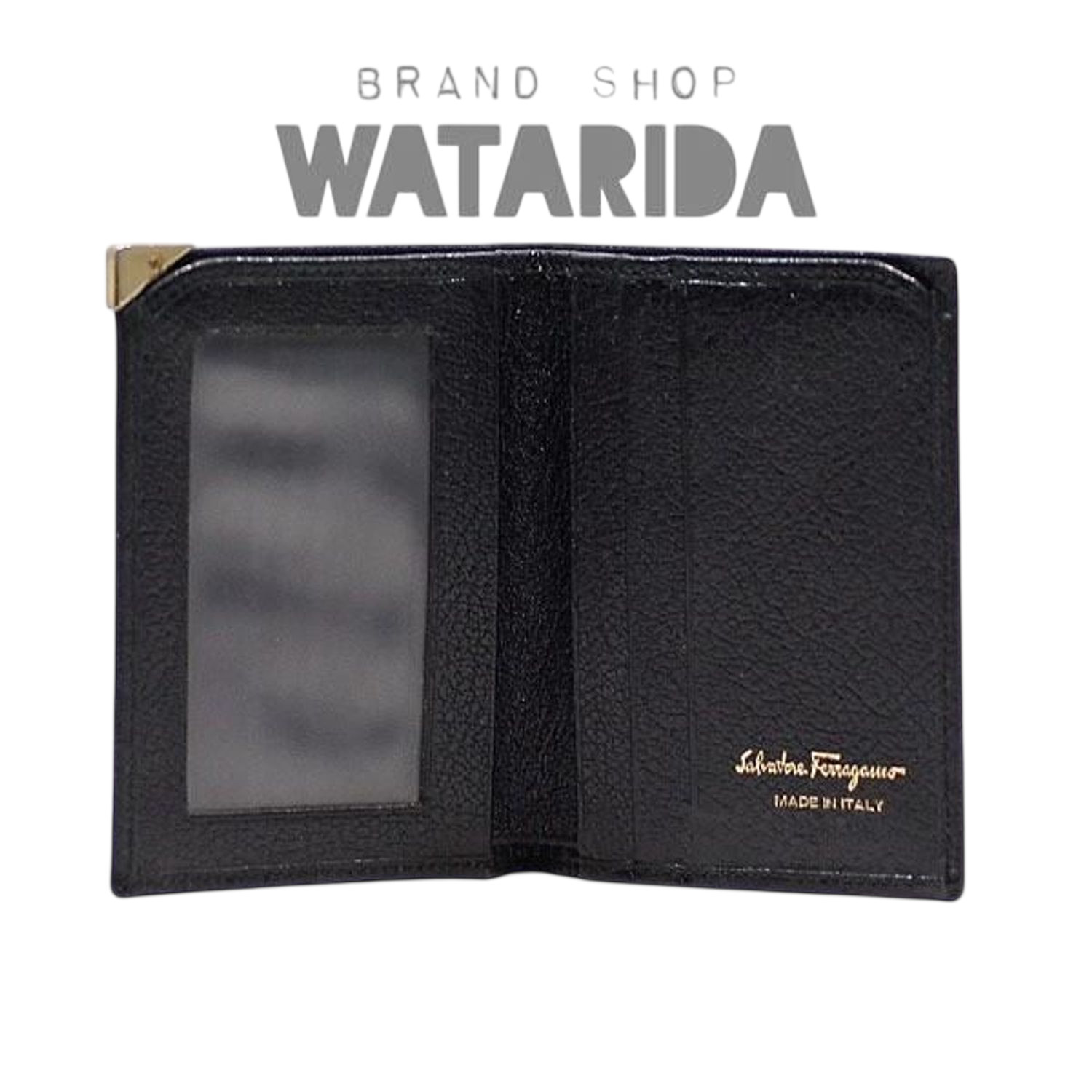 Salvatore Ferragamo Black Leather Bifold Wallet