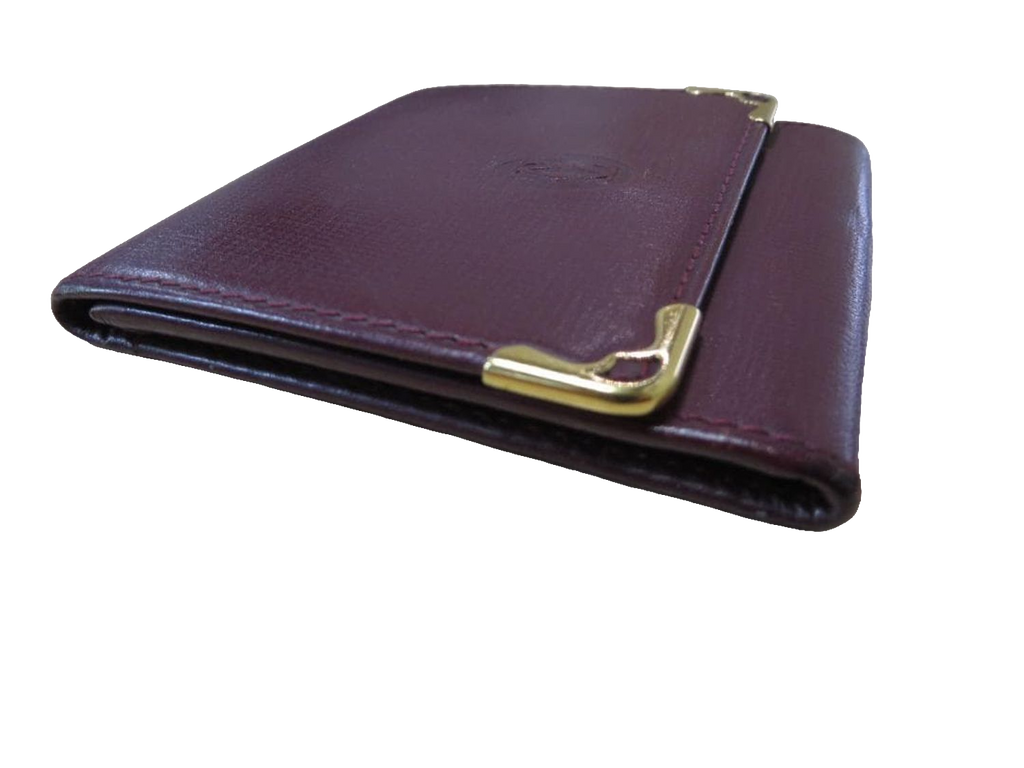 CARTIER Porte-monnaie compact cuir bordeaux