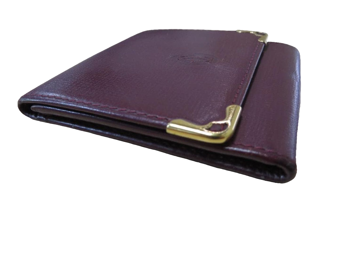 CARTIER Porte-monnaie compact cuir bordeaux