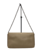 SALVATORE FERRAGAMO Sac pochette chaîne cuir saffiano beige nœud Vara