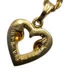 Courreges Necklace Gold Silver Heart Pendant Rhinestone Vintage Paris
